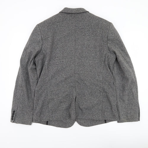 New Look Men Grey Blazer Jacket 42R Regular Fit Notch Lapel