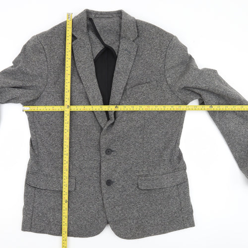 New Look Men Grey Blazer Jacket 42R Regular Fit Notch Lapel