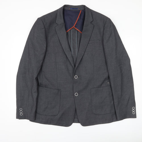 River Island Men’s Grey Blazer Jacket UK 42 Regular Fit Formal