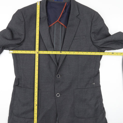 River Island Men’s Grey Blazer Jacket UK 42 Regular Fit Formal