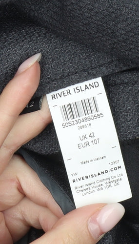 River Island Men’s Grey Blazer Jacket UK 42 Regular Fit Formal