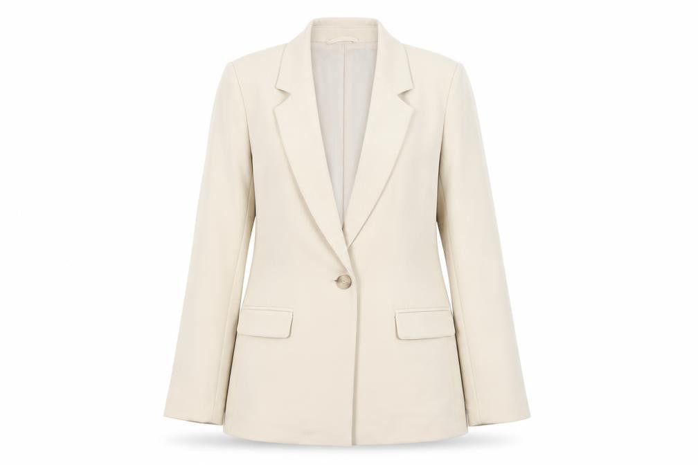 Front view of New Look Women Beige Blazer UK 10 Regular Fit Single Breasted