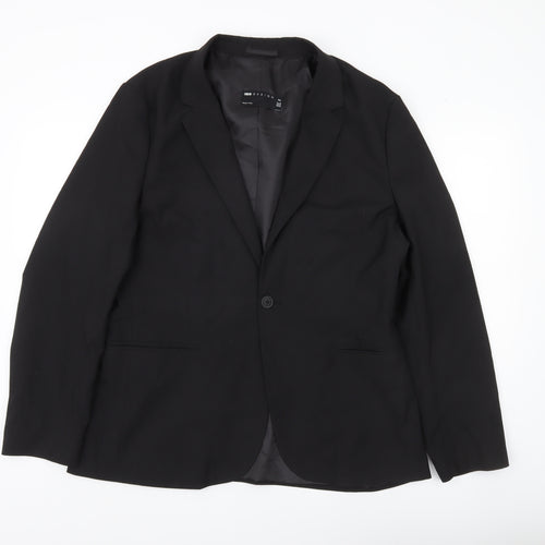 ASOS Design Men's Black 44R Blazer Jacket Regular Fit One Button