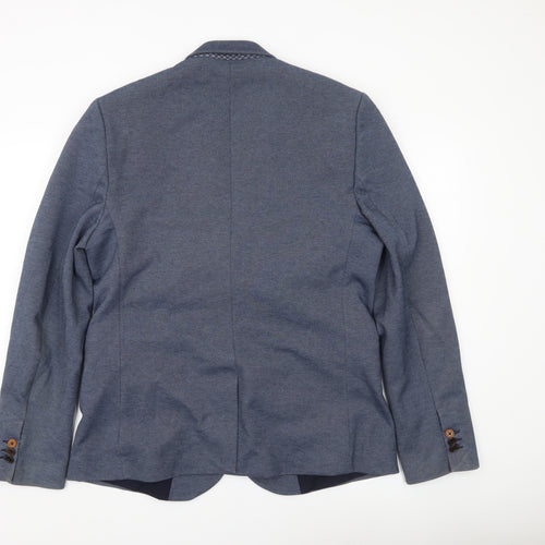 Burton Menswear Men’s Blue Blazer Jacket L 41-44” Chest Notch Lapel