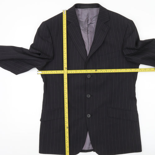 Marks and Spencer Men’s Grey Pinstripe Wool Blazer Jacket 38S