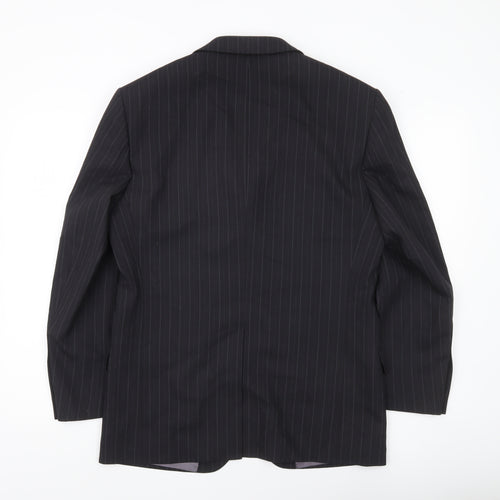 Marks and Spencer Men’s Grey Pinstripe Wool Blazer Jacket 38S