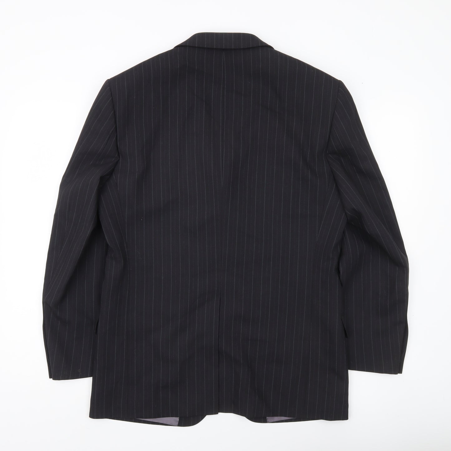Marks and Spencer Men’s Grey Pinstripe Wool Blazer Jacket 38S