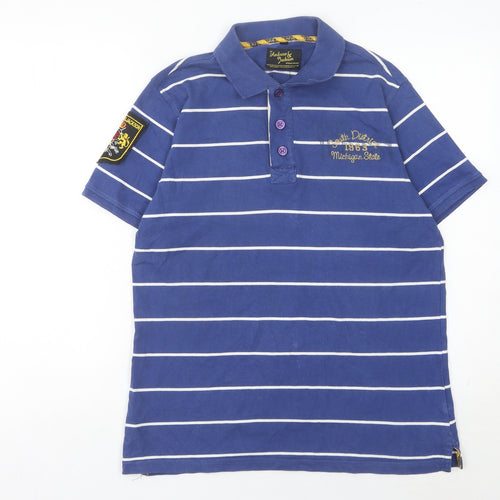 Ambrose & Jackson Men’s Blue Striped Cotton Polo Shirt M