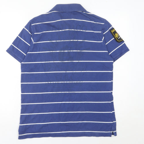 Ambrose & Jackson Men’s Blue Striped Cotton Polo Shirt M