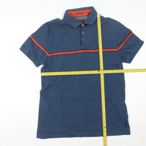 Ted Baker Men's Blue Polo Shirt Size M Cotton Short Sleeve