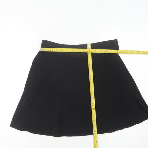 Women's Black Petite A-Line Skirt Size 12 Knee Length