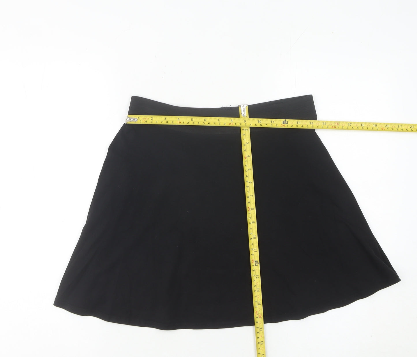 Women's Black Petite A-Line Skirt Size 12 Knee Length