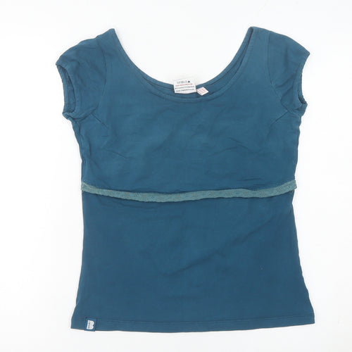 Breastfeed With Confidence Women’s Blue UK 10 Nursing Scoop Neck T-Shirt