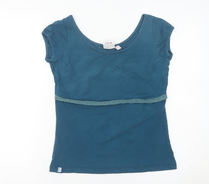 Breastfeed With Confidence Women’s Blue UK 10 Nursing Scoop Neck T-Shirt