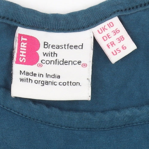 Breastfeed With Confidence Women’s Blue UK 10 Nursing Scoop Neck T-Shirt