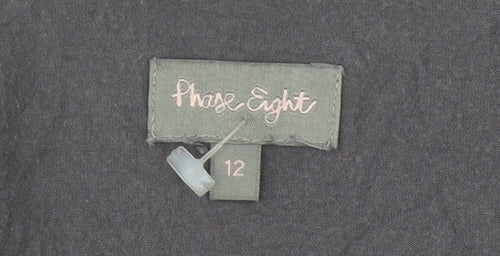 Phase Eight Womens Grey Size 12 Tunic Blouse V-Neck 3/4 Sleeve