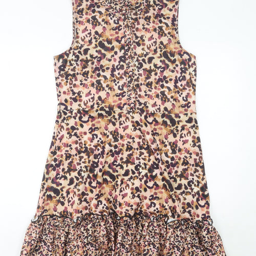 Lipsy Women’s Multicoloured Leopard Print Shift Dress UK 12