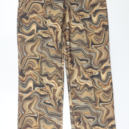 PrettyLittleThing Womens Multicoloured Slim Fit Straight Trousers Size 12