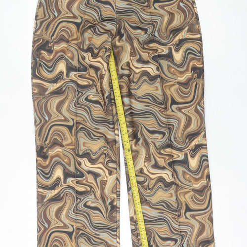 PrettyLittleThing Womens Multicoloured Slim Fit Straight Trousers Size 12