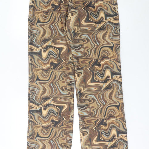 PrettyLittleThing Womens Multicoloured Slim Fit Straight Trousers Size 12
