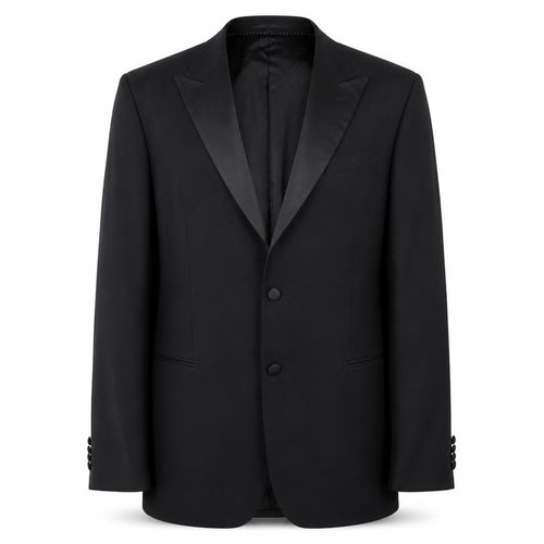 Marks and Spencer Mens Black Wool Shawl Lapel Suit Jacket 44 Chest 2XL Long