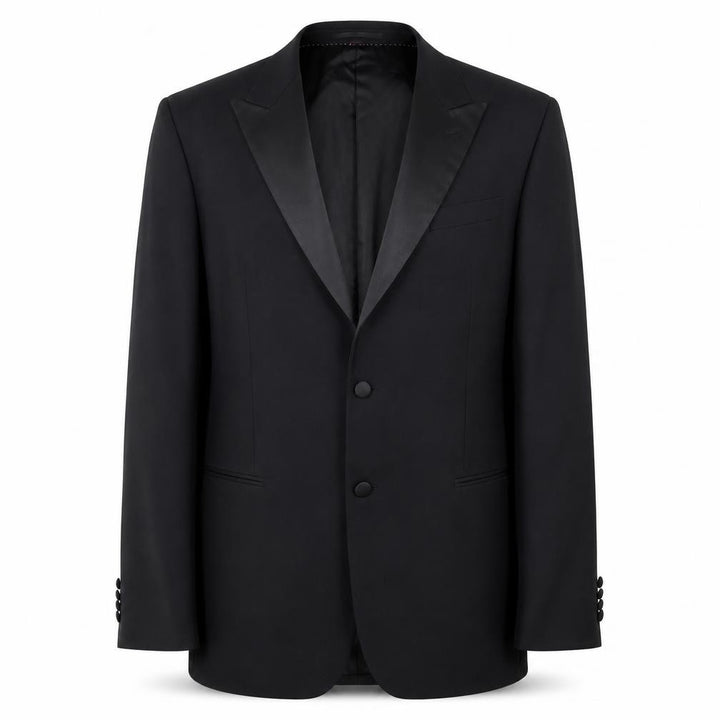 Marks & Spencer Mens Black Wool Shawl Lapel Suit Jacket 44 Chest 2XL Long