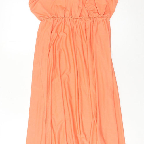 ASOS Women’s Orange Size 6 Midi Slip Dress Summer V-Neck