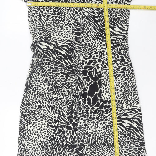 Warehouse Women’s Black Animal Print Shirt Dress Size 10