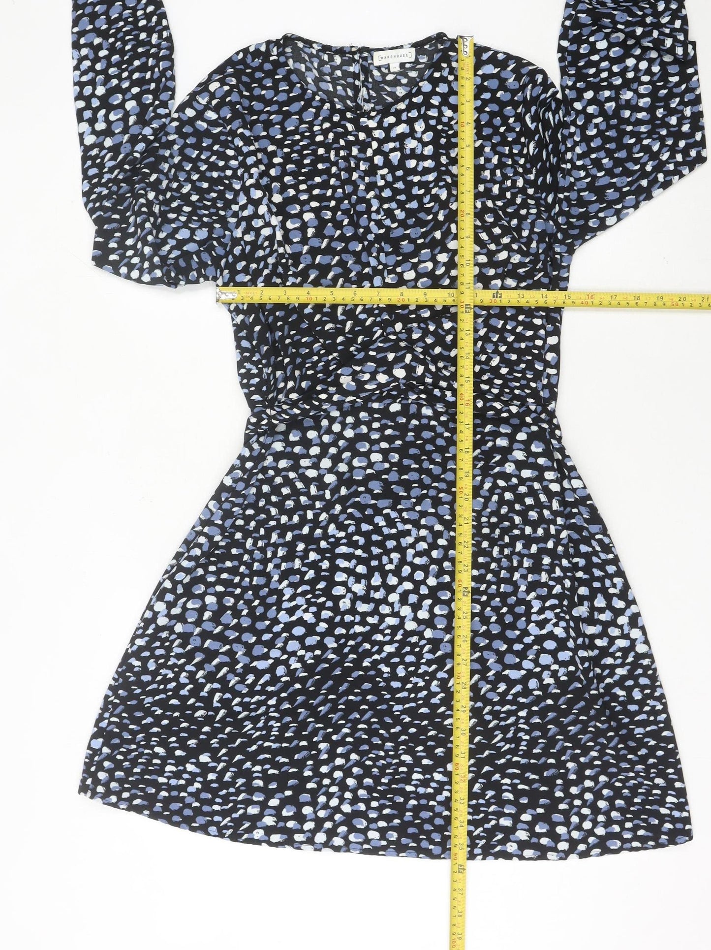 Warehouse Womens Multicoloured Animal Print A-Line Dress UK 14