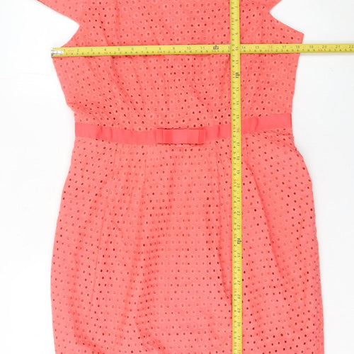 South Womens Pink Cotton Shift Dress Size 14 Knee Length