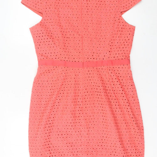 South Womens Pink Cotton Shift Dress Size 14 Knee Length
