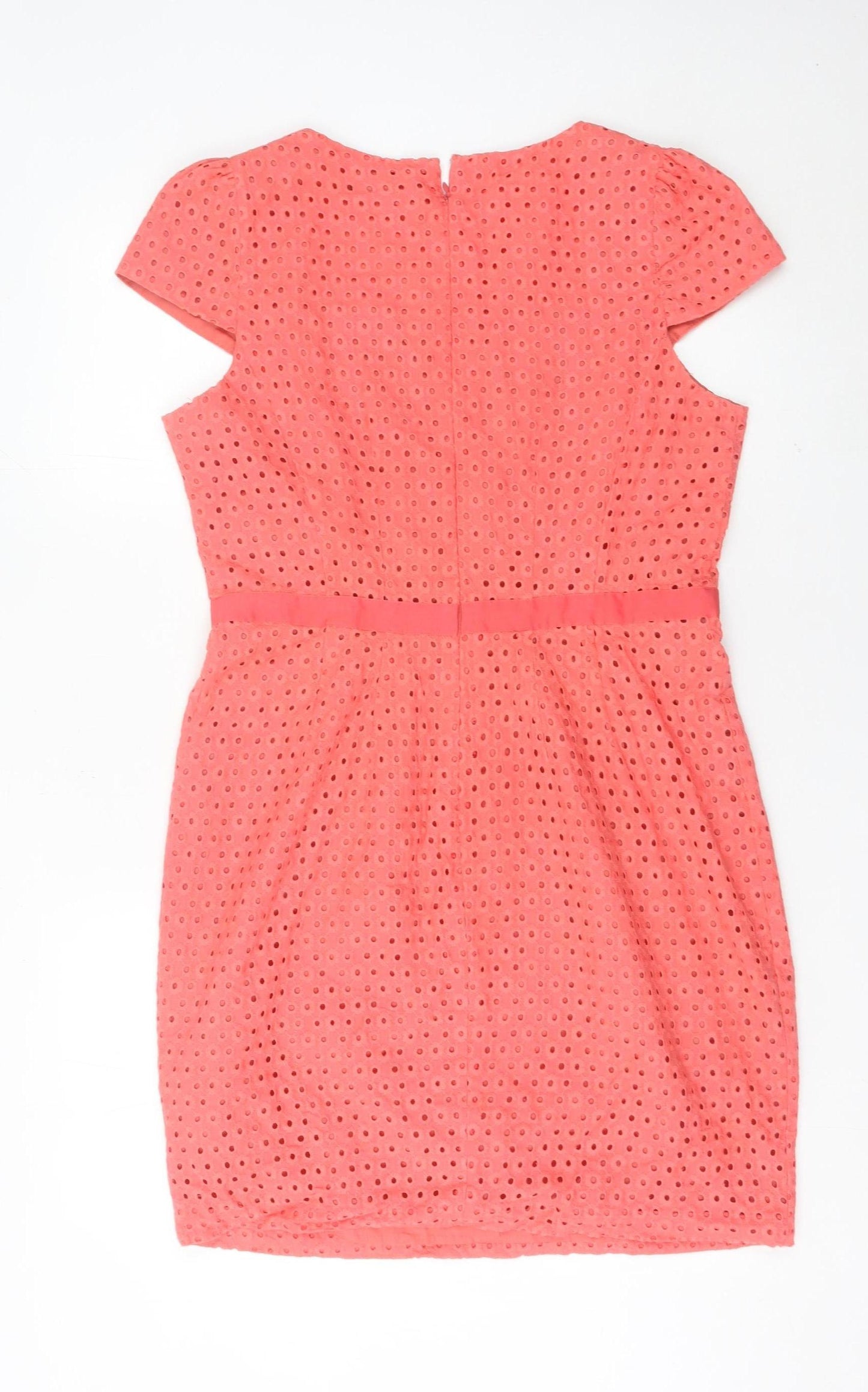 South Womens Pink Cotton Shift Dress Size 14 Knee Length