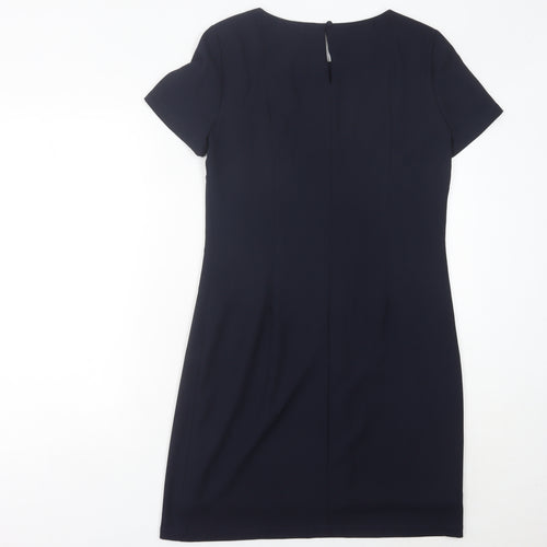 M&Co Women’s Navy Blue Size 10 Sheath Dress Beaded Embellished