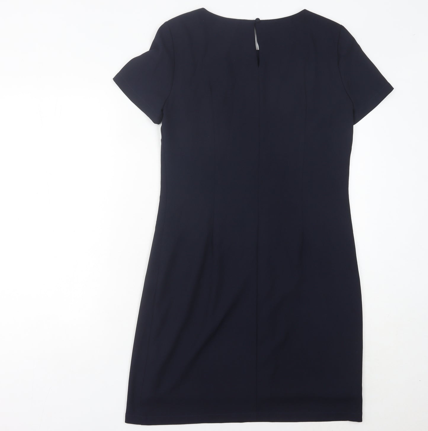 M&Co Women’s Navy Blue Size 10 Sheath Dress Beaded Embellished
