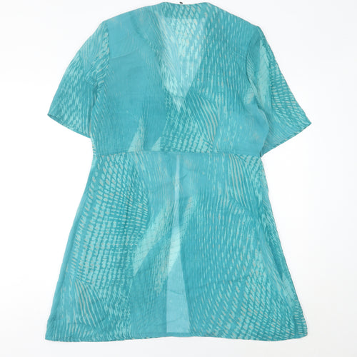 Elinette Women’s Blue Silk Waistcoat Jacket Size 12 Vintage