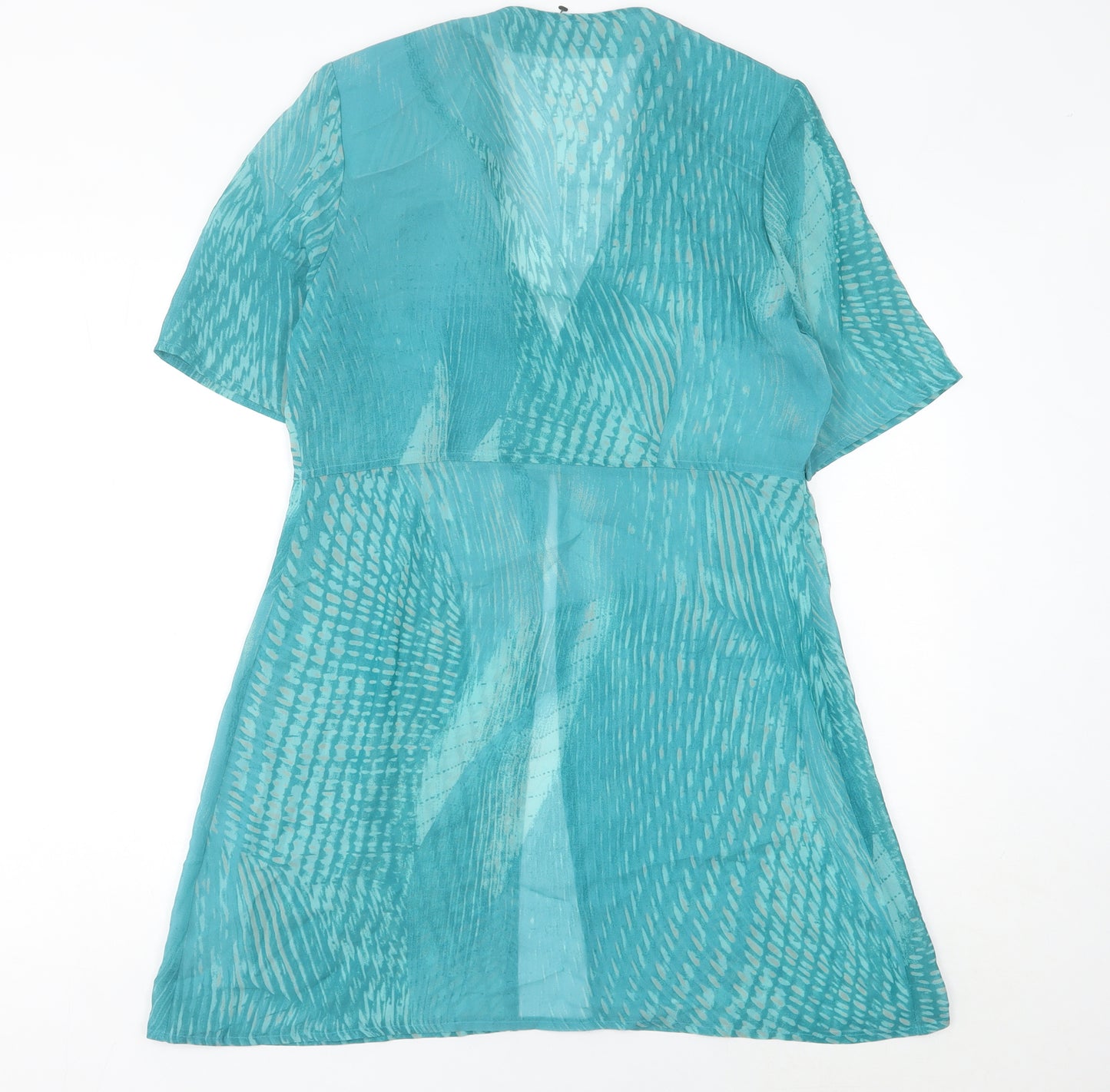 Elinette Women’s Blue Silk Waistcoat Jacket Size 12 Vintage