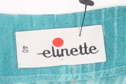 Elinette Women’s Blue Silk Waistcoat Jacket Size 12 Vintage