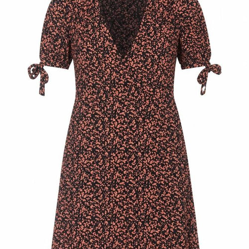 Next Womens Black Floral Wrap Dress Size 10 Knee Length Viscose