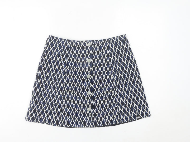 Superdry Women’s Blue Geometric A-Line Short Skirt Size M