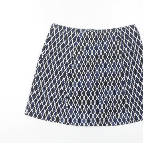 Superdry Women’s Blue Geometric A-Line Short Skirt Size M