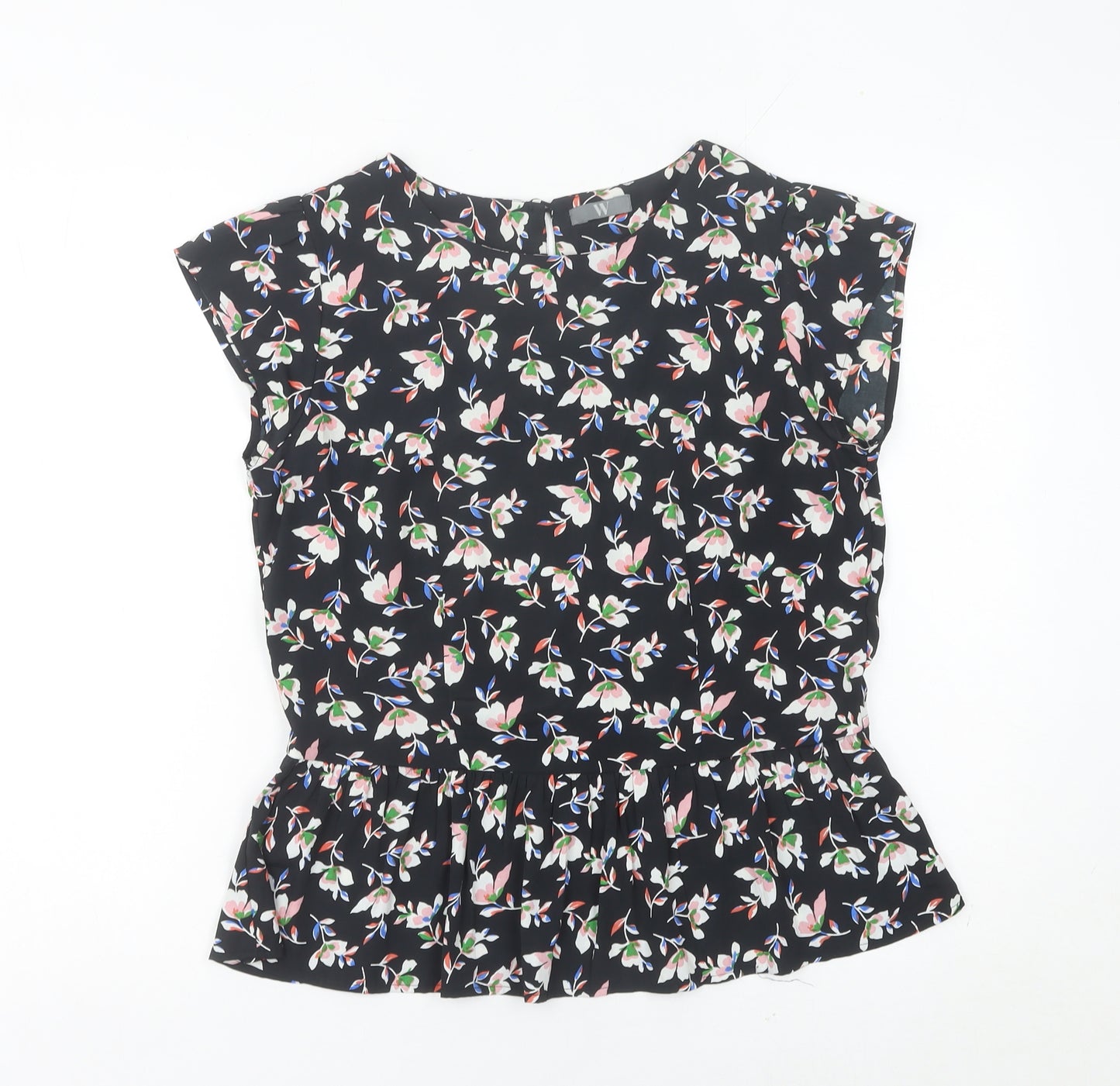 BHS Womens Multicoloured Floral Tunic Blouse Size 10 Short Sleeve