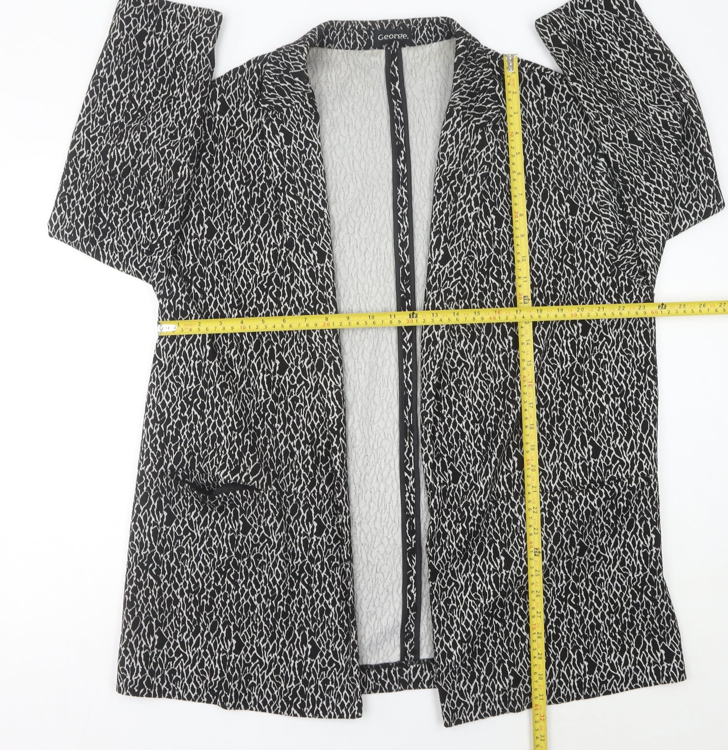 George Women’s Black Animal Print Blazer Jacket Size 18 Regular