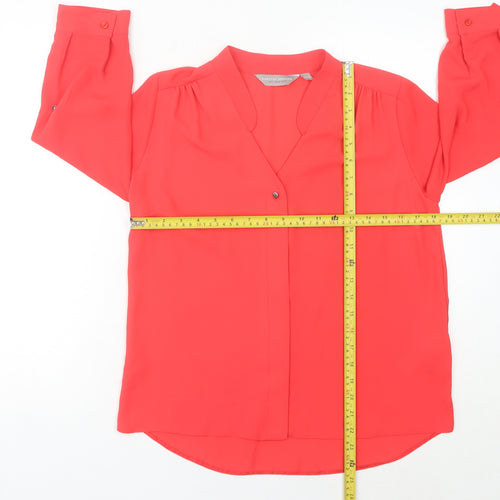 Dorothy Perkins Women’s Red Blouse Size 8 V-Neck 3/4 Sleeve