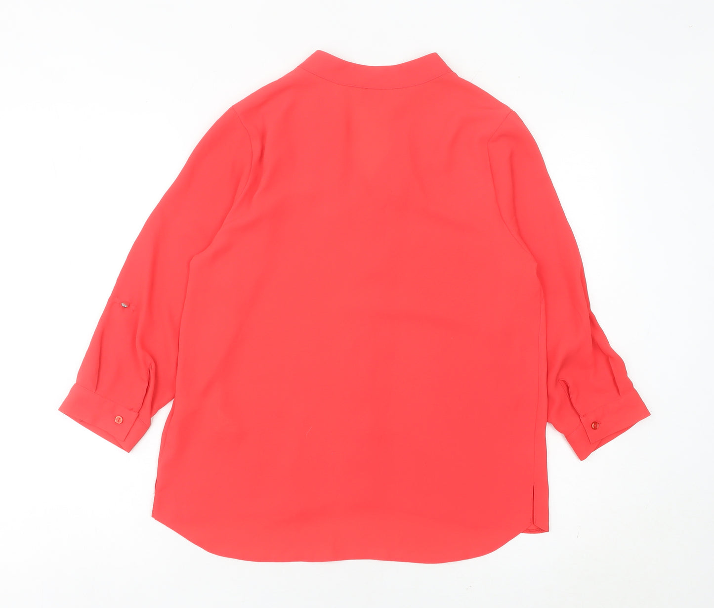 Dorothy Perkins Women’s Red Blouse Size 8 V-Neck 3/4 Sleeve