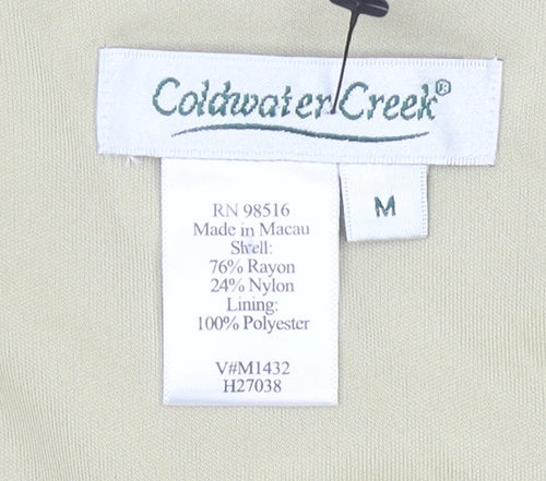 Coldwater Creek Womens Beige Lace Wrap Blouse Top M