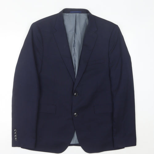 Burton Menswear Men Blue 42R Skinny Fit Blazer Jacket