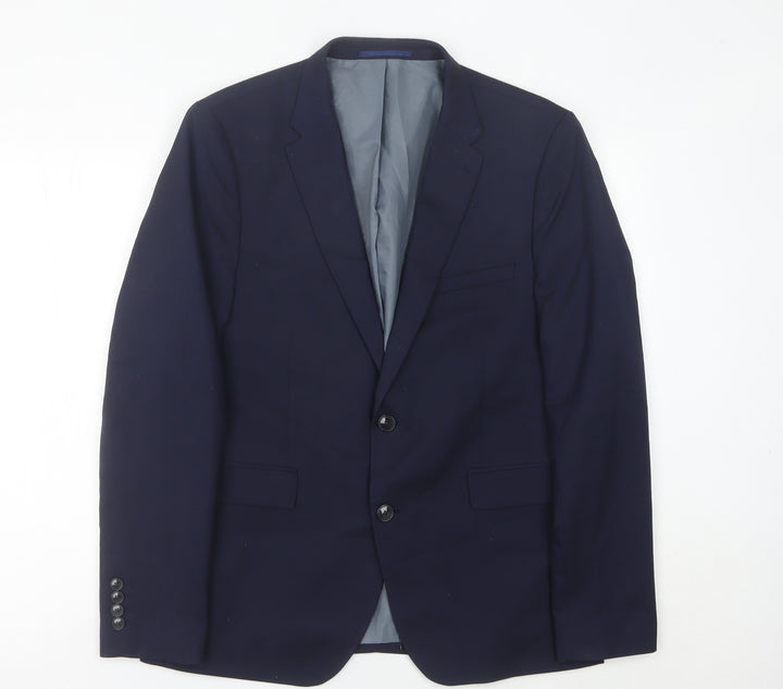 Burton Menswear Men Blue 42R Skinny Fit Blazer Jacket