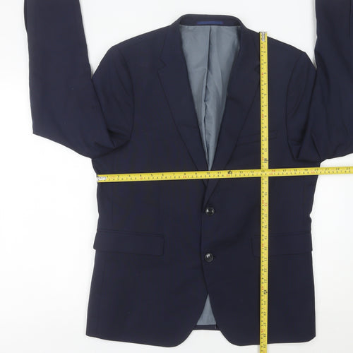 Burton Menswear Men Blue 42R Skinny Fit Blazer Jacket