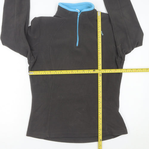 Quechua Women’s Black Fleece Sweatshirt Size 12 1/4 Zip Hiking Top