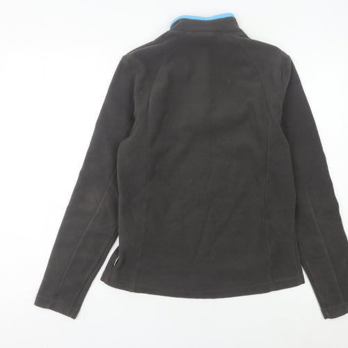 Quechua Women’s Black Fleece Sweatshirt Size 12 1/4 Zip Hiking Top